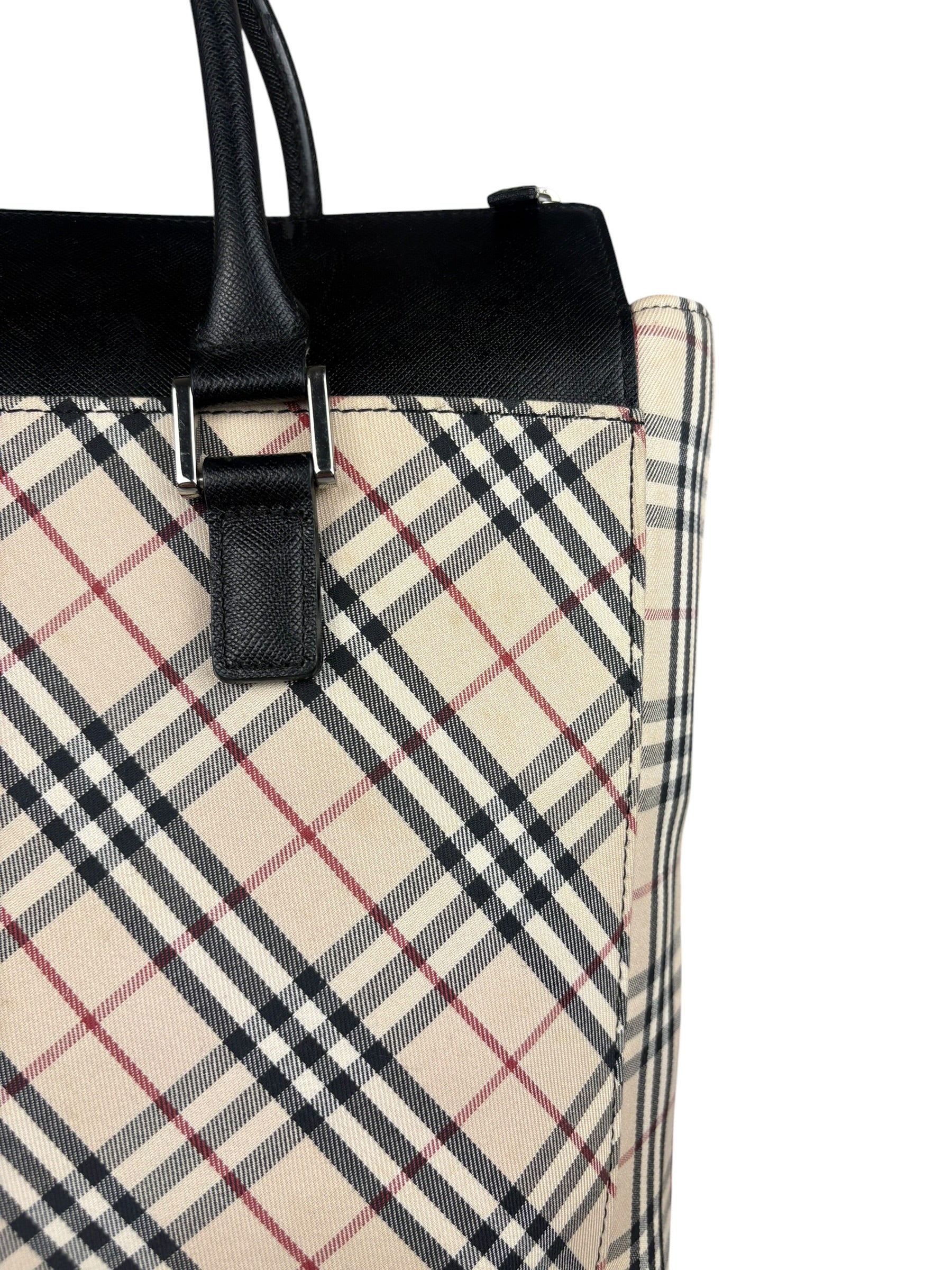 Burberry Beige Canvas Nova Check Tote Bag
