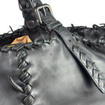 Bottega Veneta Black Intrecciato Fringe Shoulder Bag