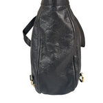 Gucci Black Leather GG Supreme D-Ring Abbey Tote