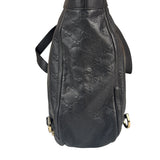 Gucci Black Leather GG Supreme D-Ring Abbey Tote