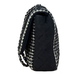 Chanel Black CC Quilted Jersey and Tweed Chain Flap Bag 2014
