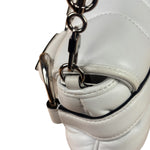 Gucci White Leather Horsebit Shoulder Bag