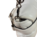 Gucci White Leather Horsebit Shoulder Bag