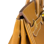 Hermes Birkin 35 Gold Brown Togo Leather Handbag 2001