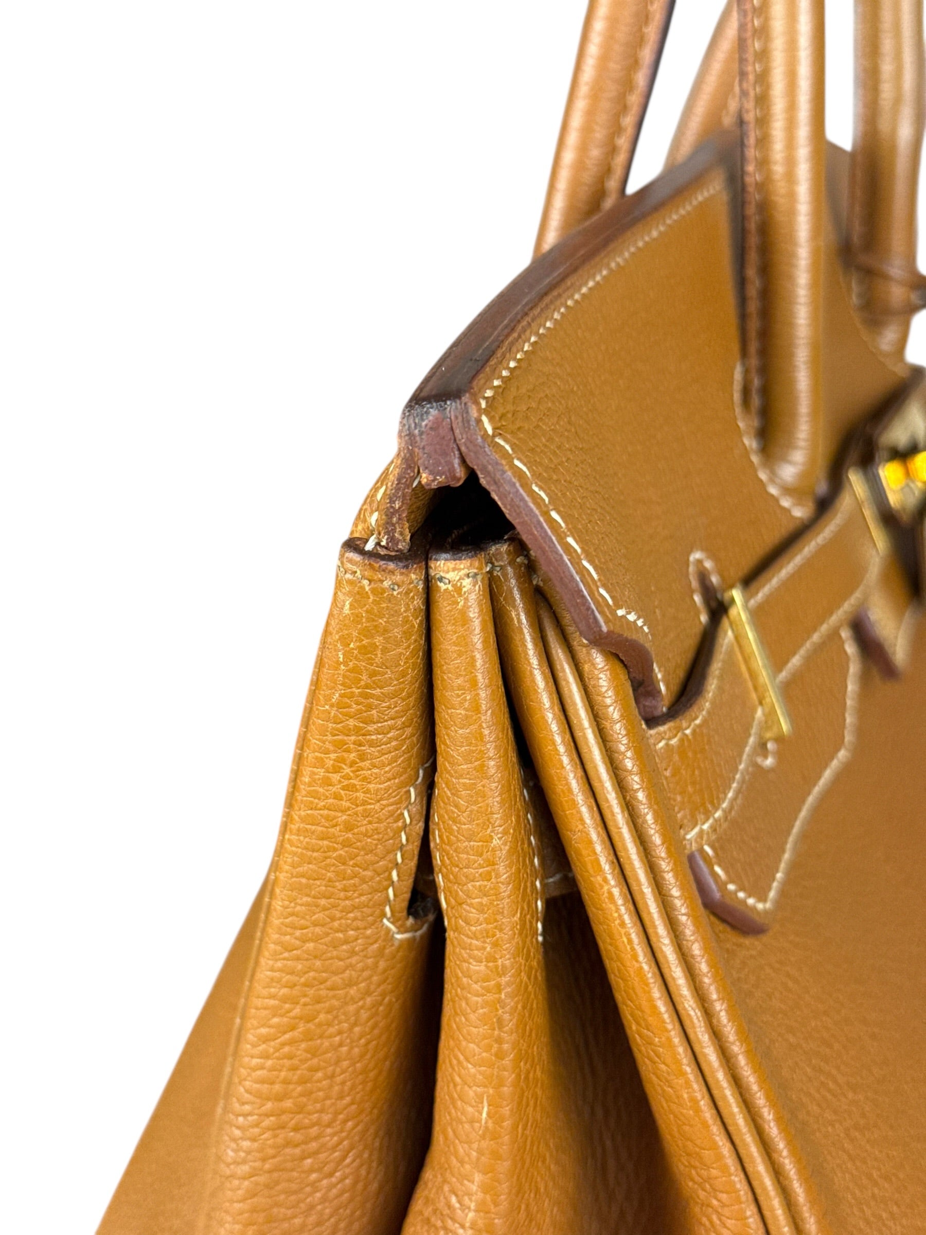 Hermes Birkin 35 Gold Brown Togo Leather Handbag 2001