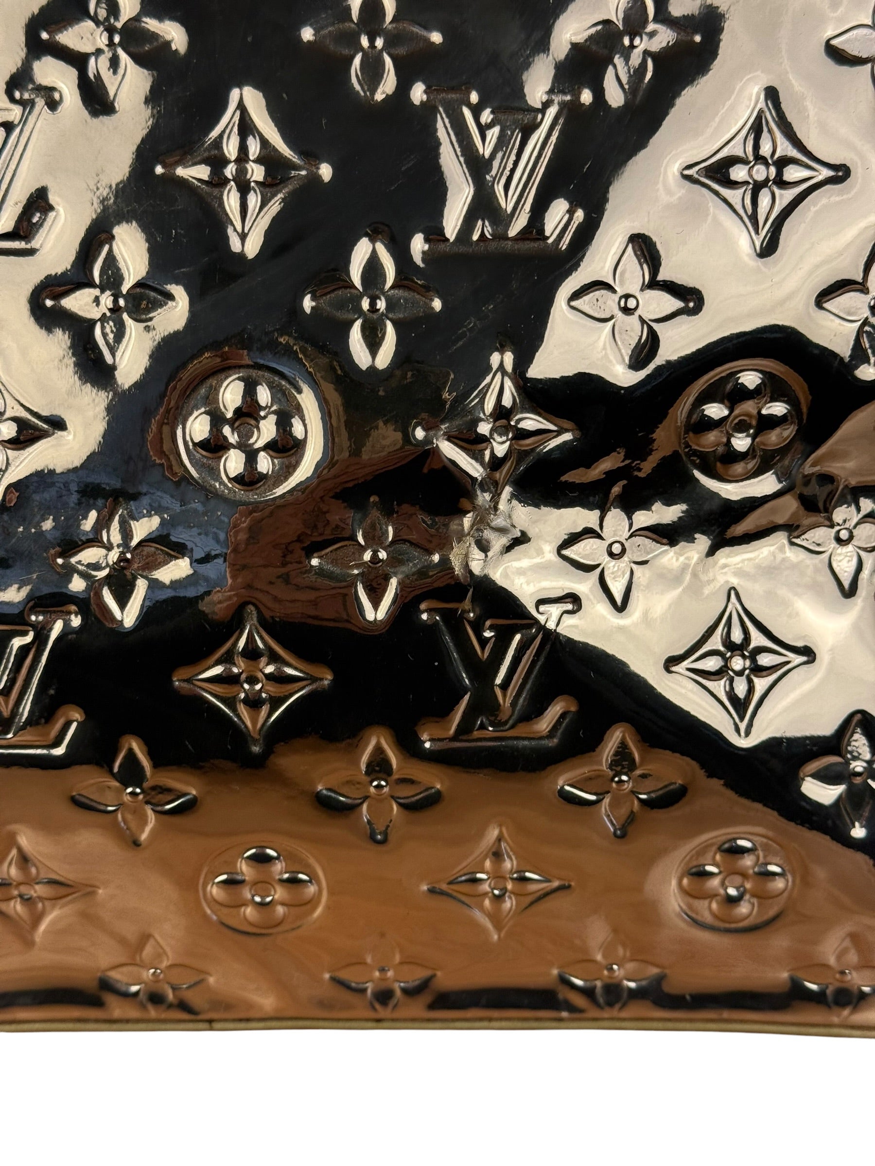 Louis Vuitton Gold Monogram Vernis Miroir Bellevue GM Tote