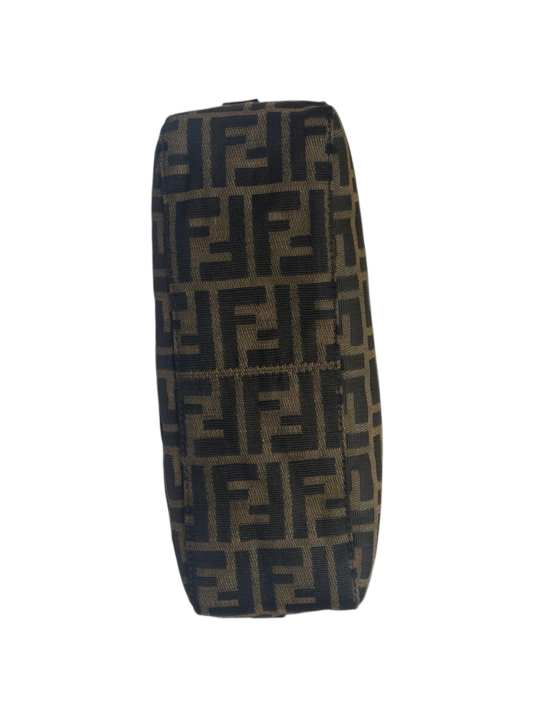 Fendi Brown Leather Trim Baguette