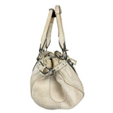 Chloé White Leather Paddington Handbag (Repainted)