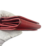 Gucci Red Leather Tri-Fold Marmont Compact Wallet