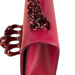 Alexander McQueen Red Leather Mini Jeweled Knuckle Shoulder Bag