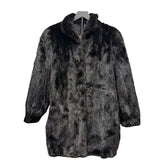 Vintage Black Fur Mid Length Coat
