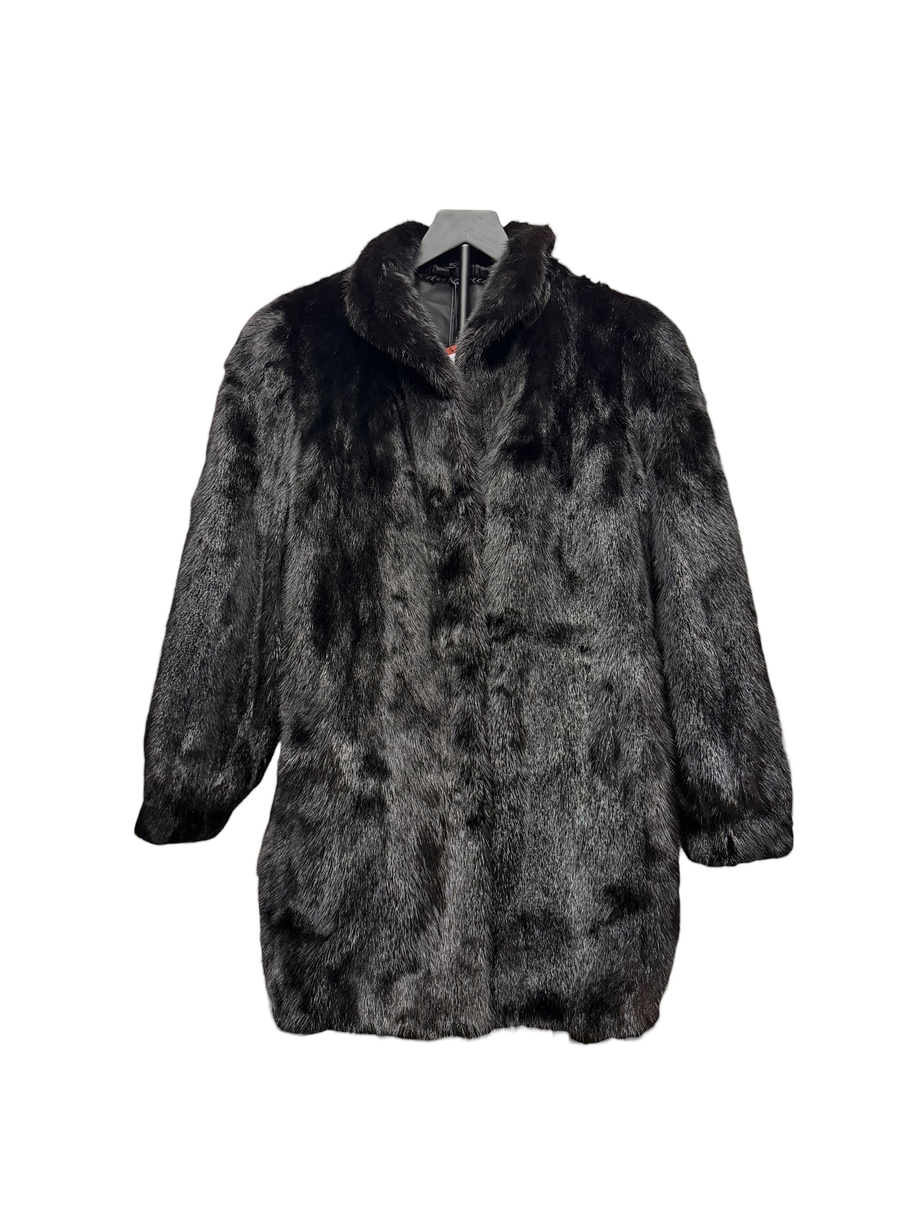Vintage Black Fur Mid Length Coat
