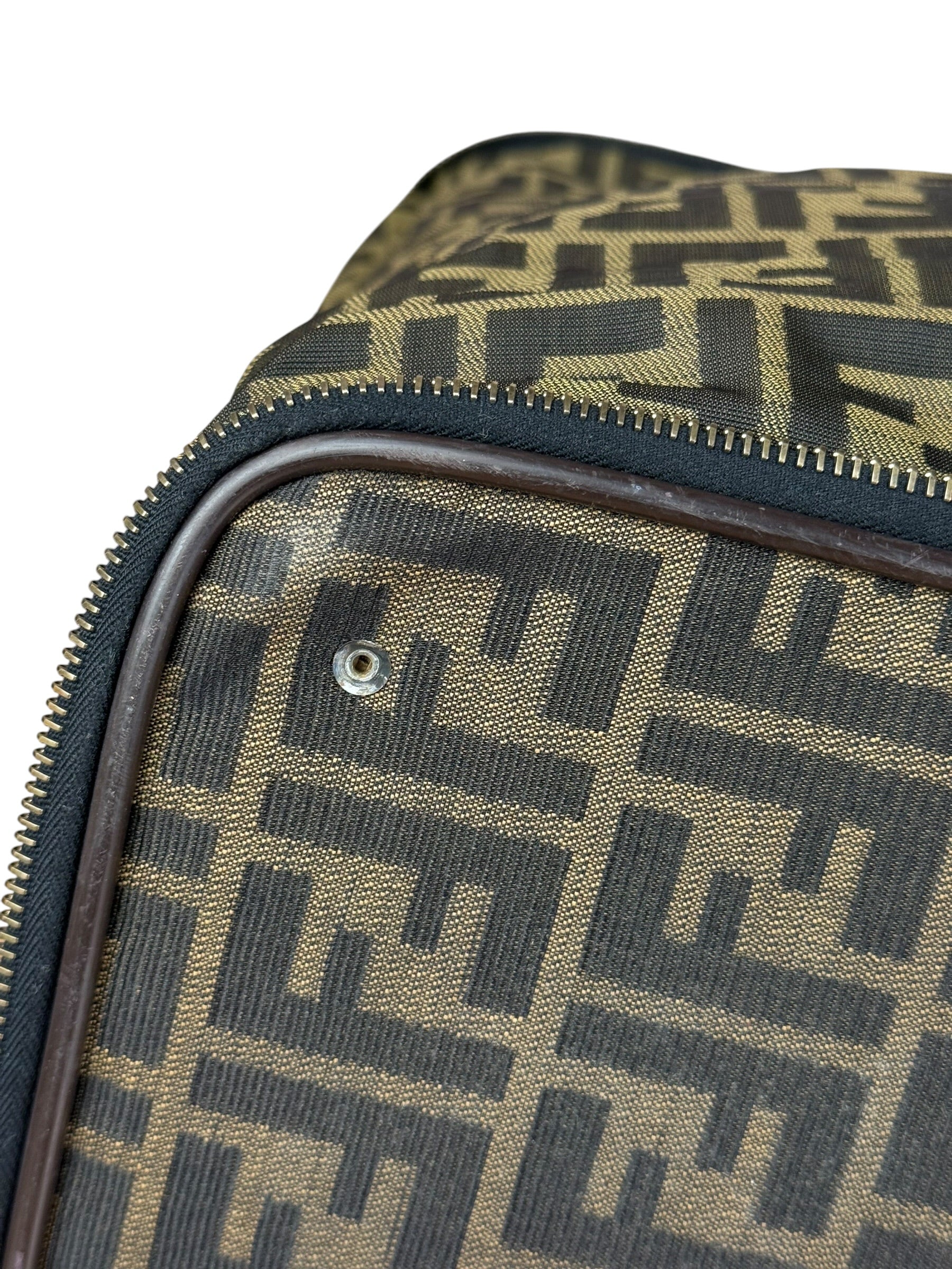 Fendi Vintage Zucca Canvas Collapsible Shoulder Bag