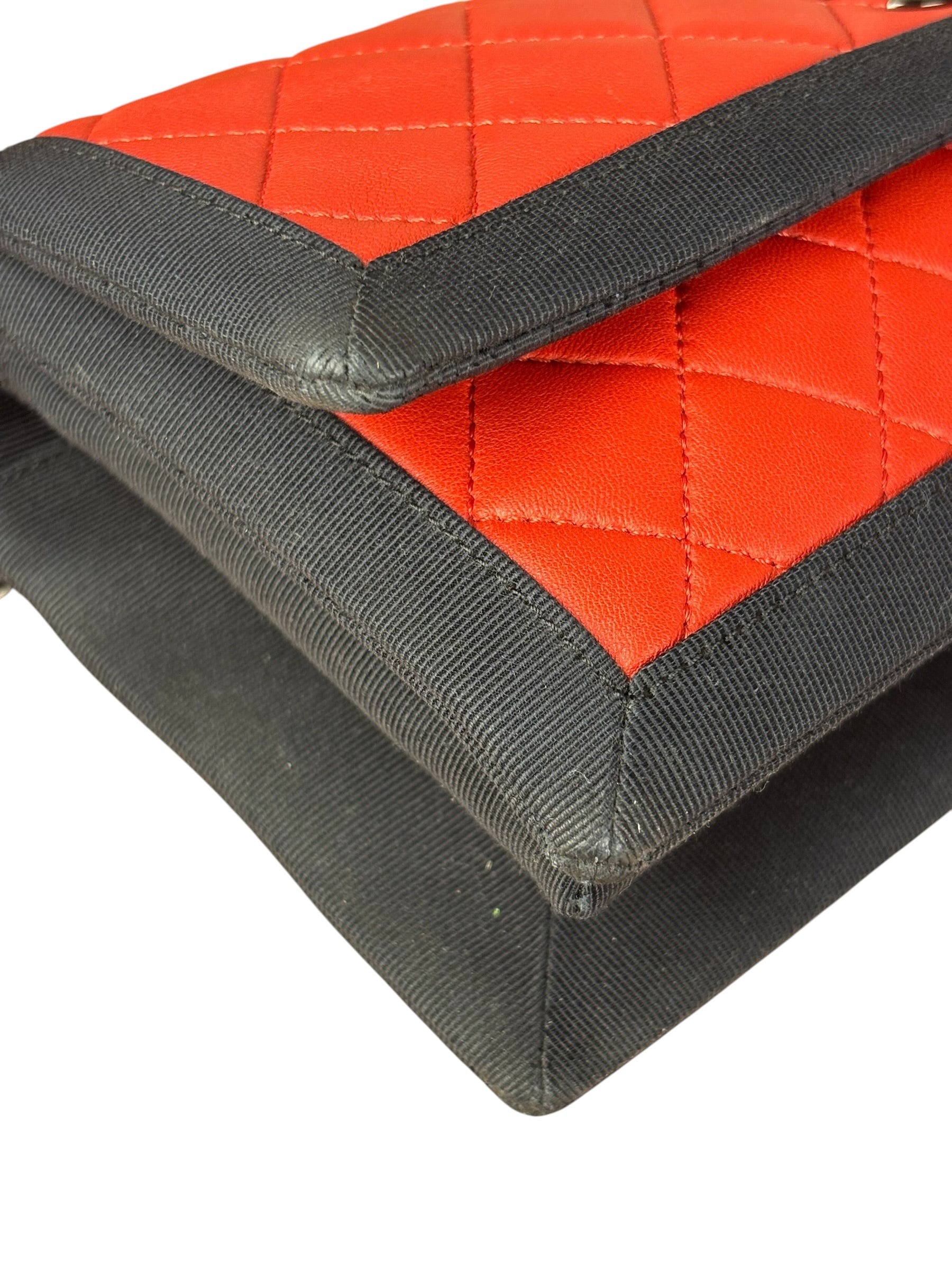 Chanel Red/Blue Grosgrain Ribbon Trim Shoulder Bag-1987
