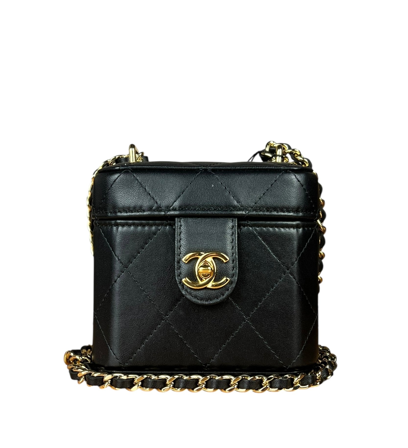 Chanel Lambskin Quilted Leather Cosmetic Bag