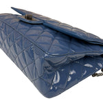 Chanel Blue Patent Quilted Jumbo Classic 2.55 Double Flap Bag 2011