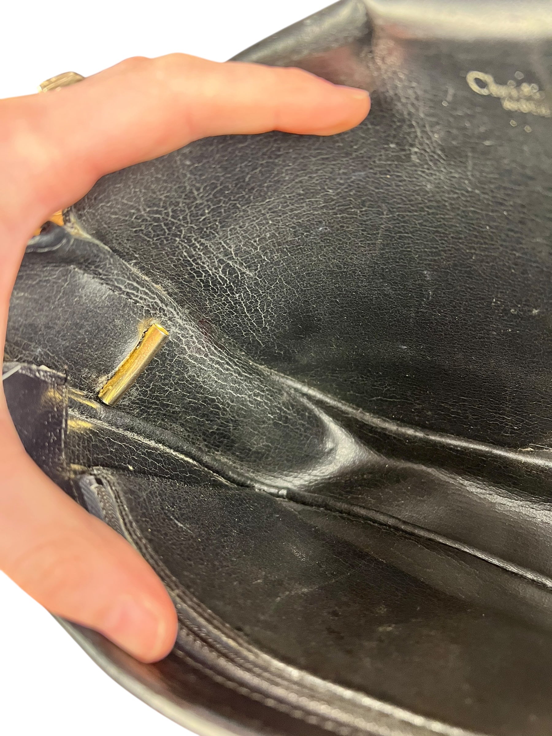 Dior Black Leather Vintage Flap Shoulder Bag