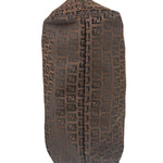 Fendi FF Vintage Brown Zucca Print Zip Shoulder Tote