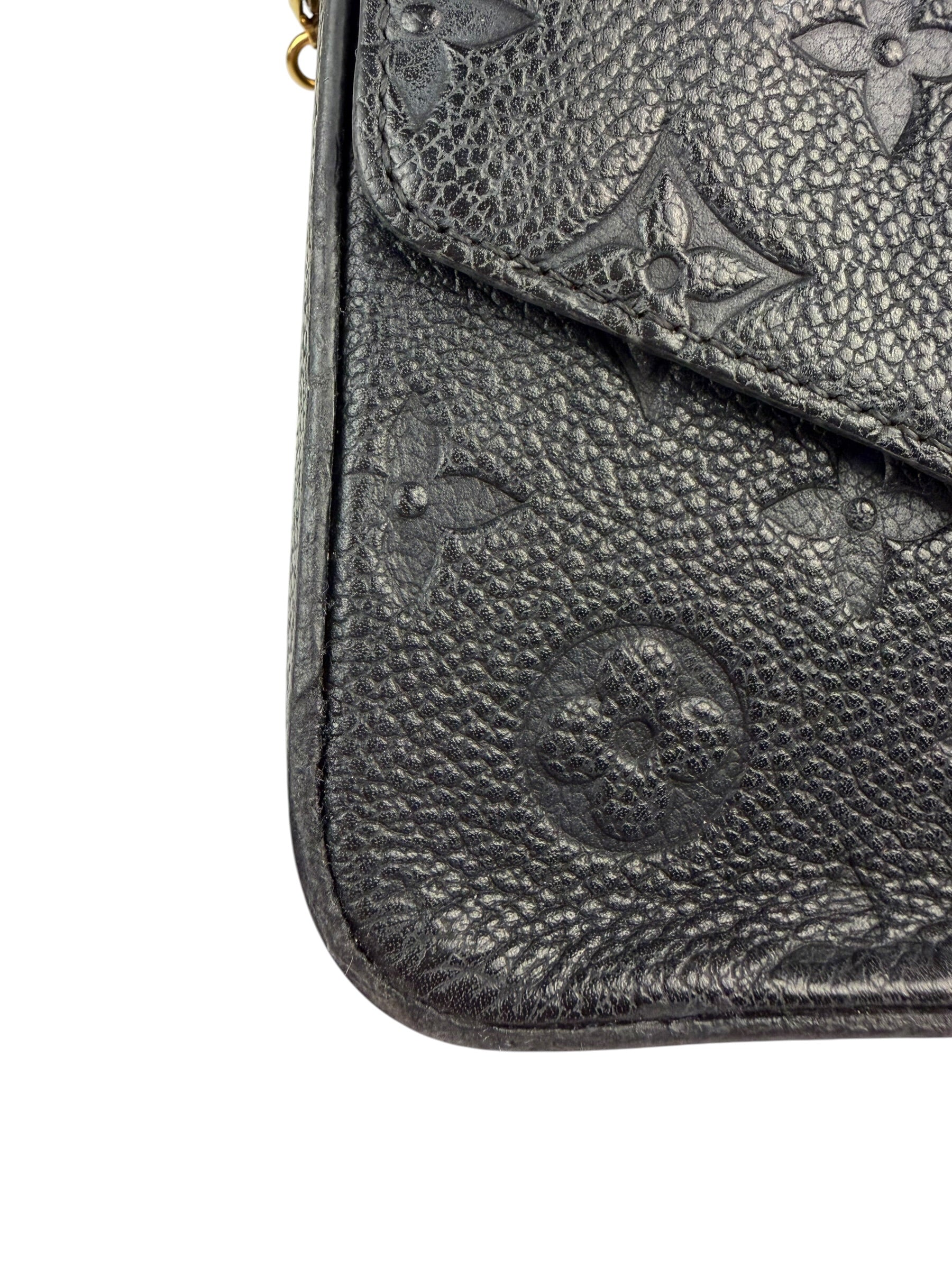 Louis Vuitton Black Leather Monogram Felicie Pochette
