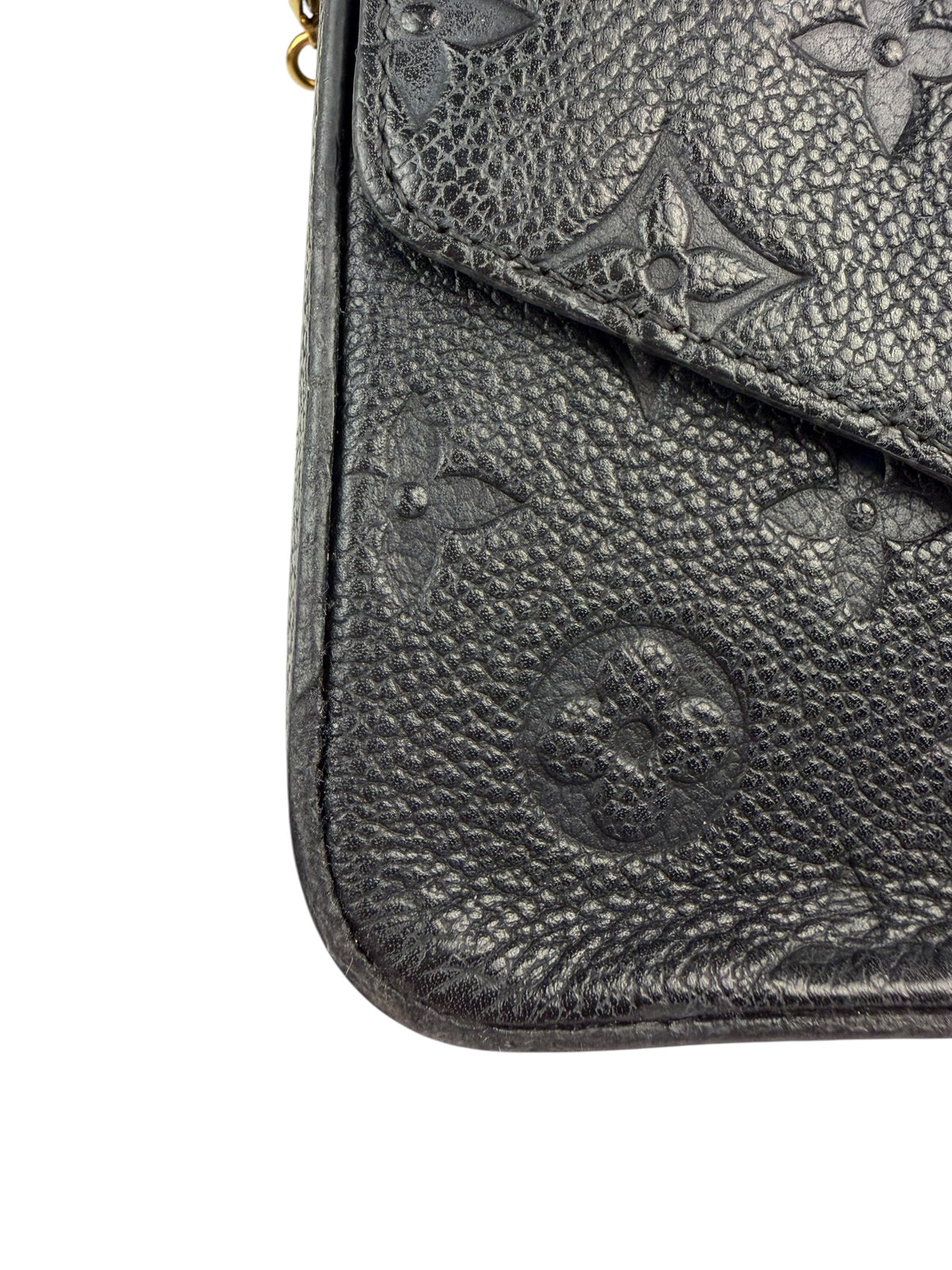 Louis Vuitton Black Leather Monogram Felicie Pochette