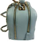 Chanel Light Blue Quilted Lambskin Top Handle Vanity Case 2019
