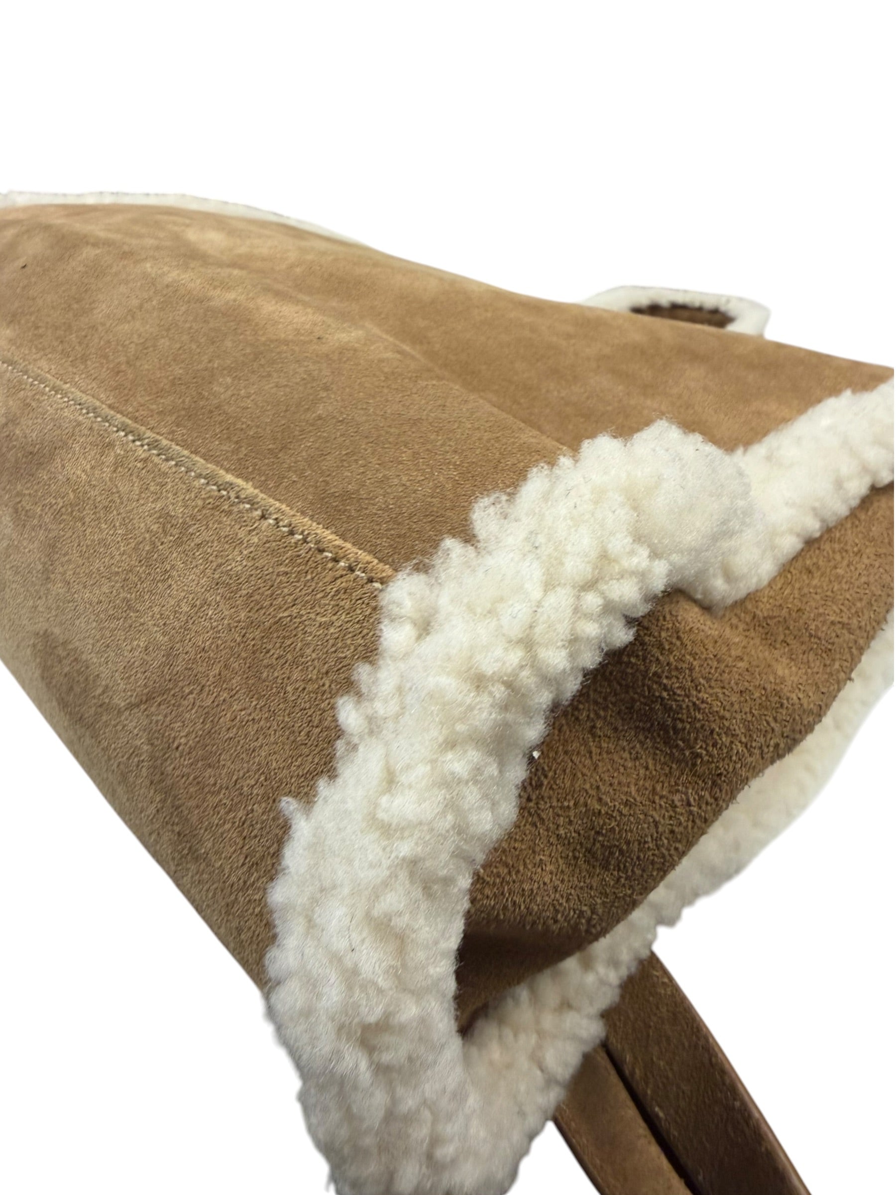 UGG x Telfar Brown Suede Medium Chestnut Shopper Tote