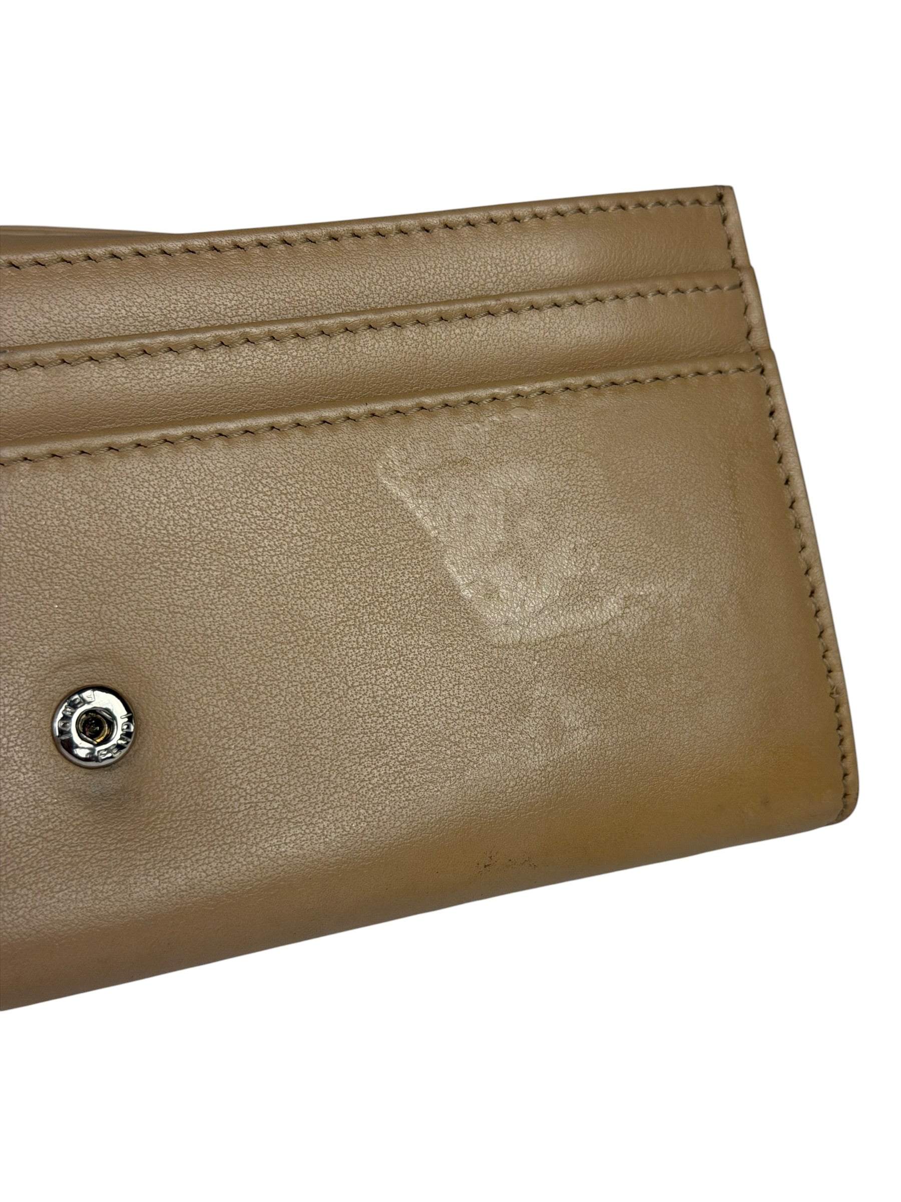 Fendi Beige Monster Face Leather Long Wallet