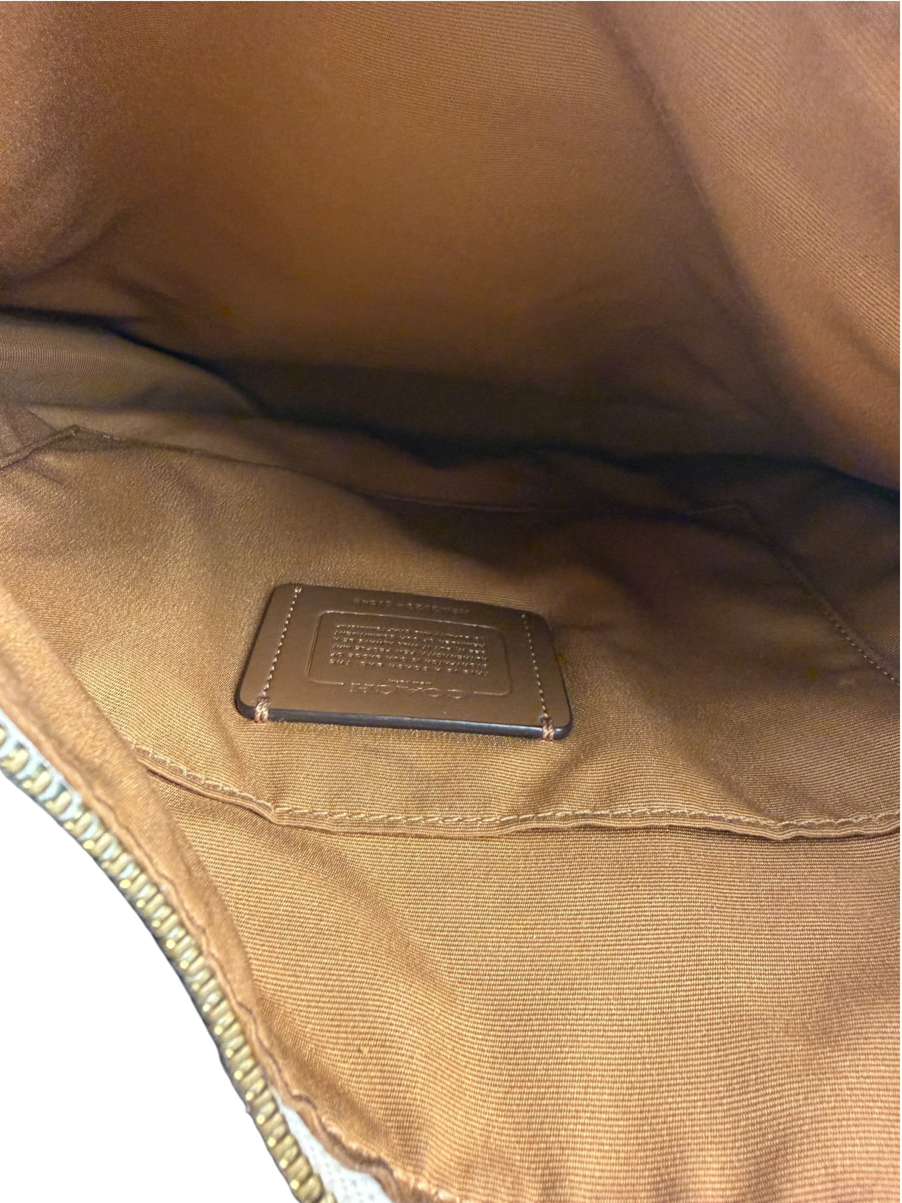 Coach Cream Pebbled Leather Hobo Bag