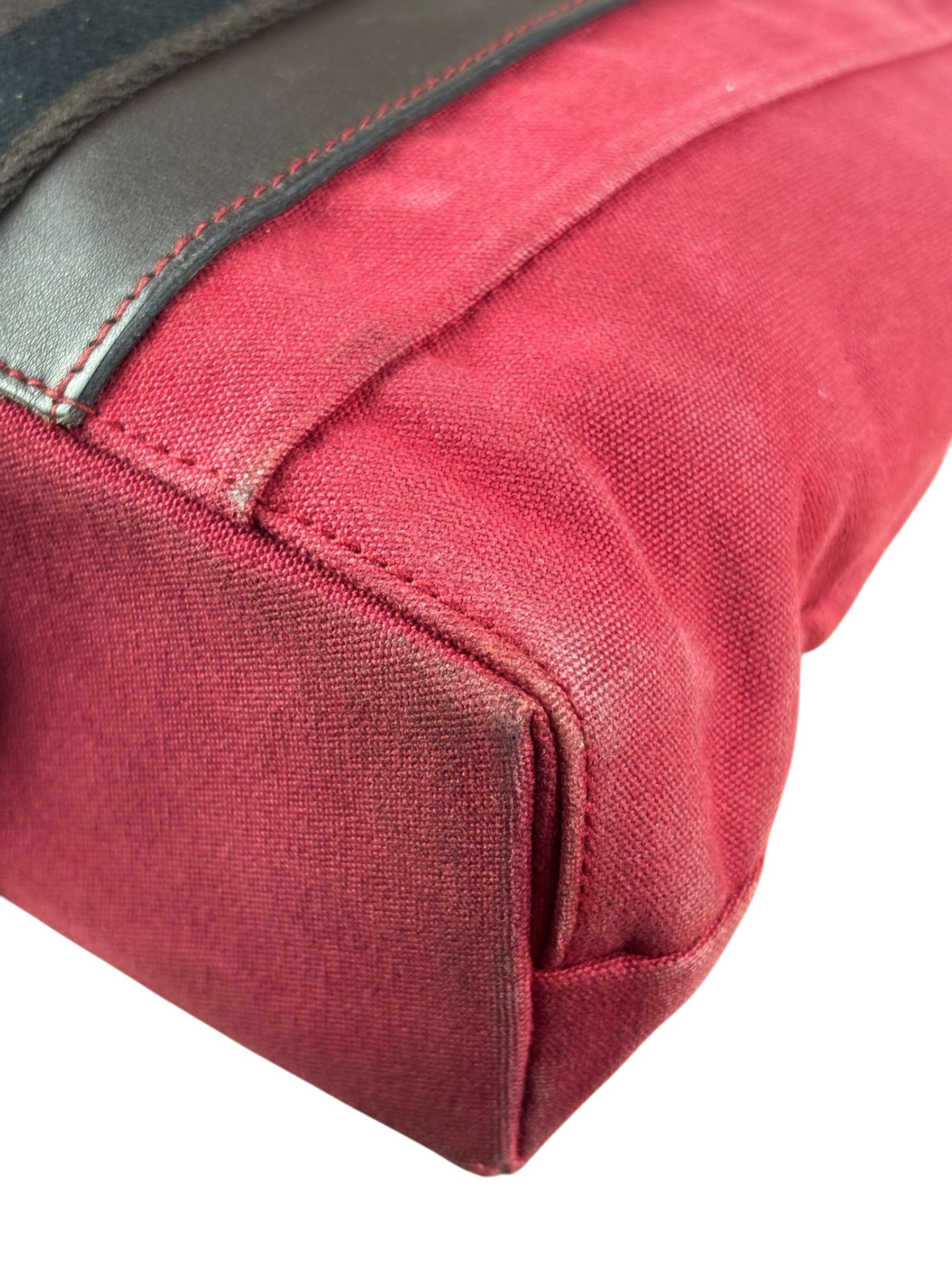 Hermes Bicolor Cotton/Leather Troca Horizontal Tote Bag