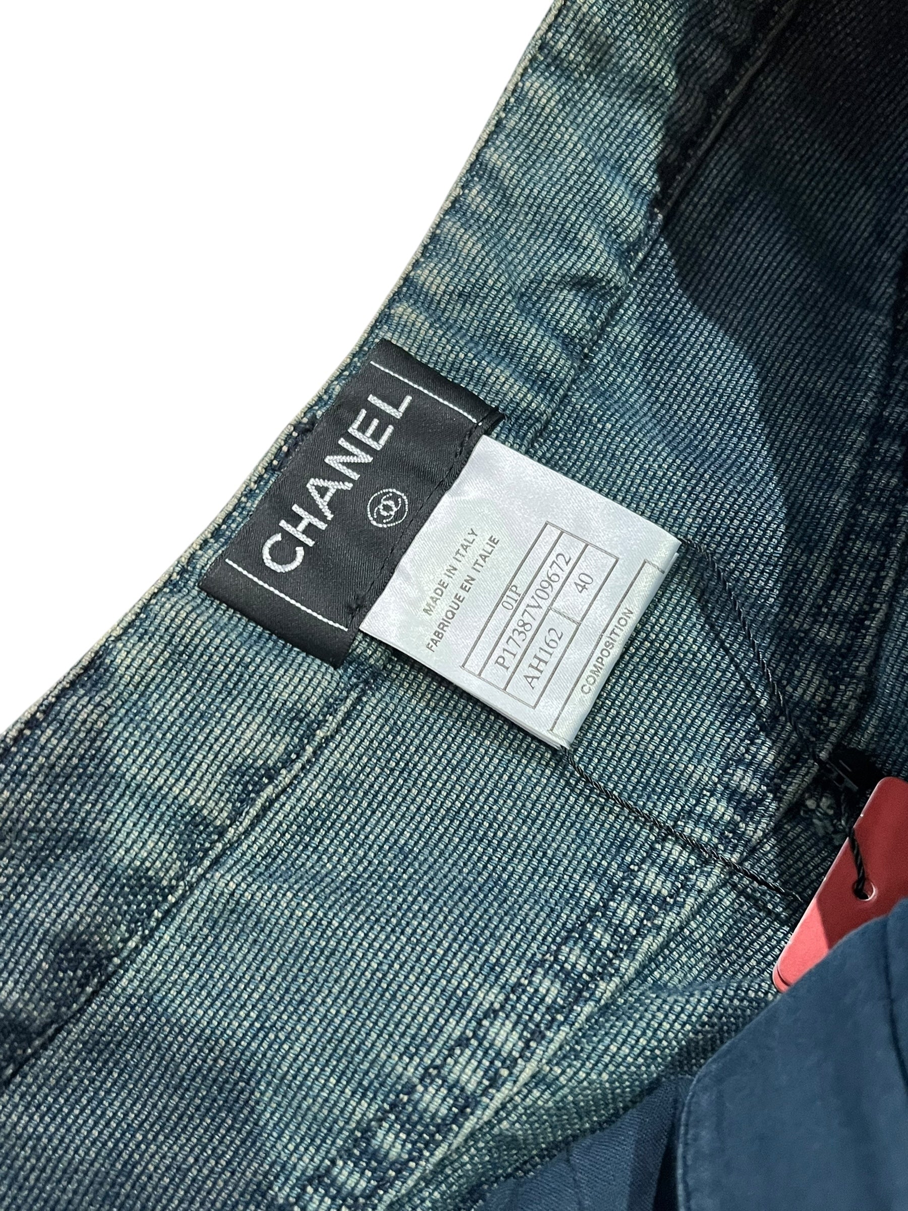 Chanel Dark Wash Logo Jean