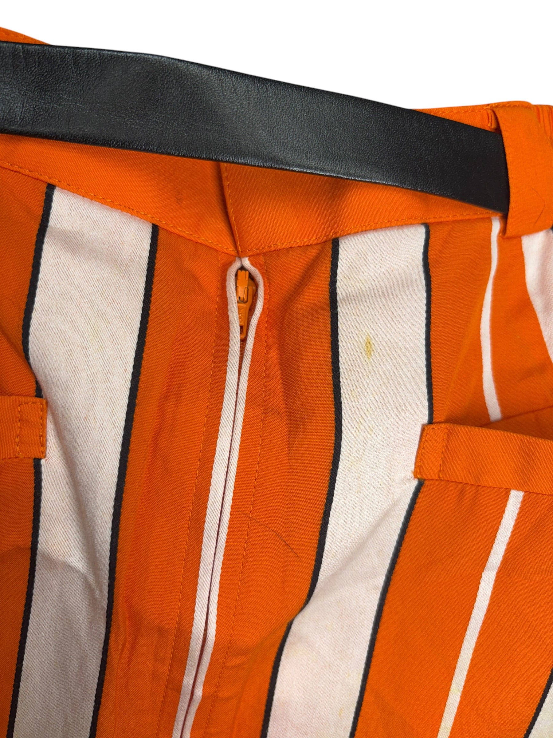 Christian Dior White/Orange Stripped Skirt
