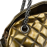Chanel Metallic Gold Patent Leather Just Medemoiselle Bowling Bag 2011