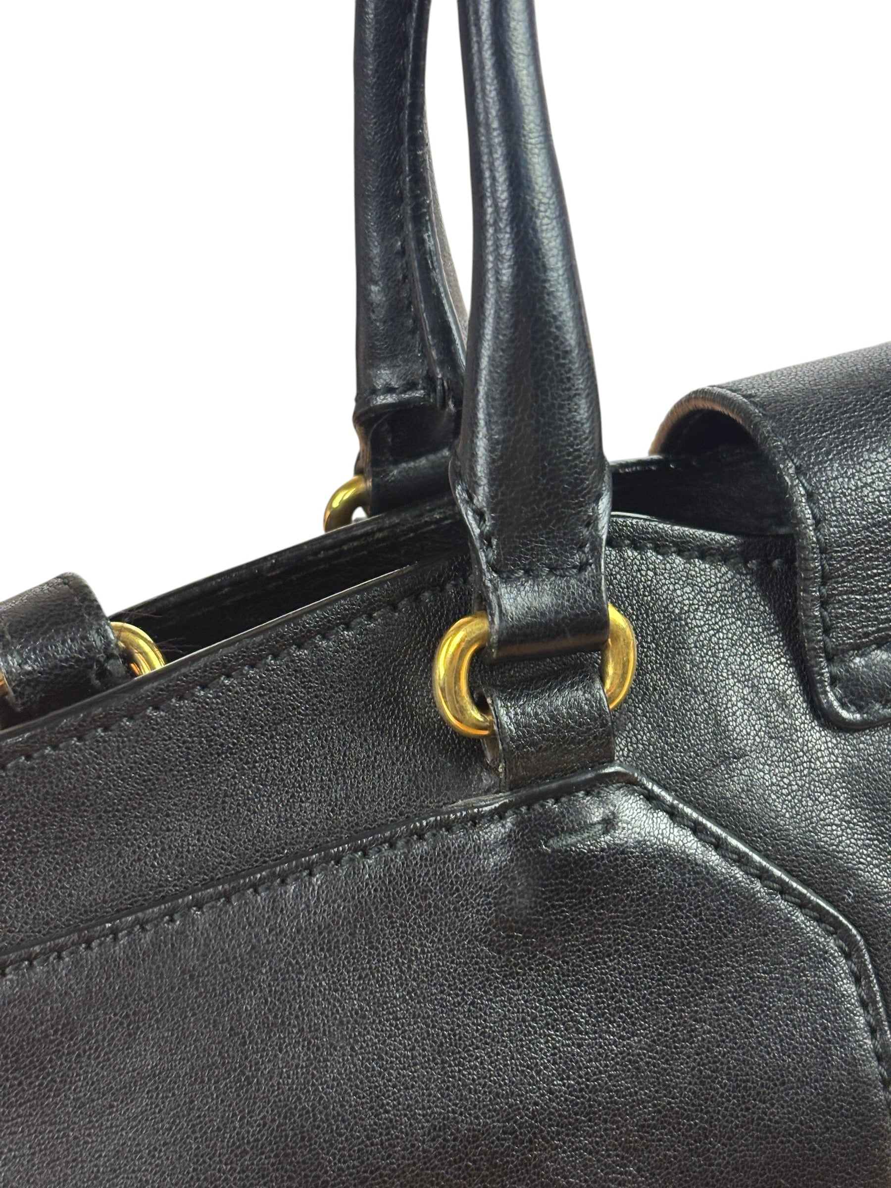 YSL Black Leather Cabas Chyc 2Way