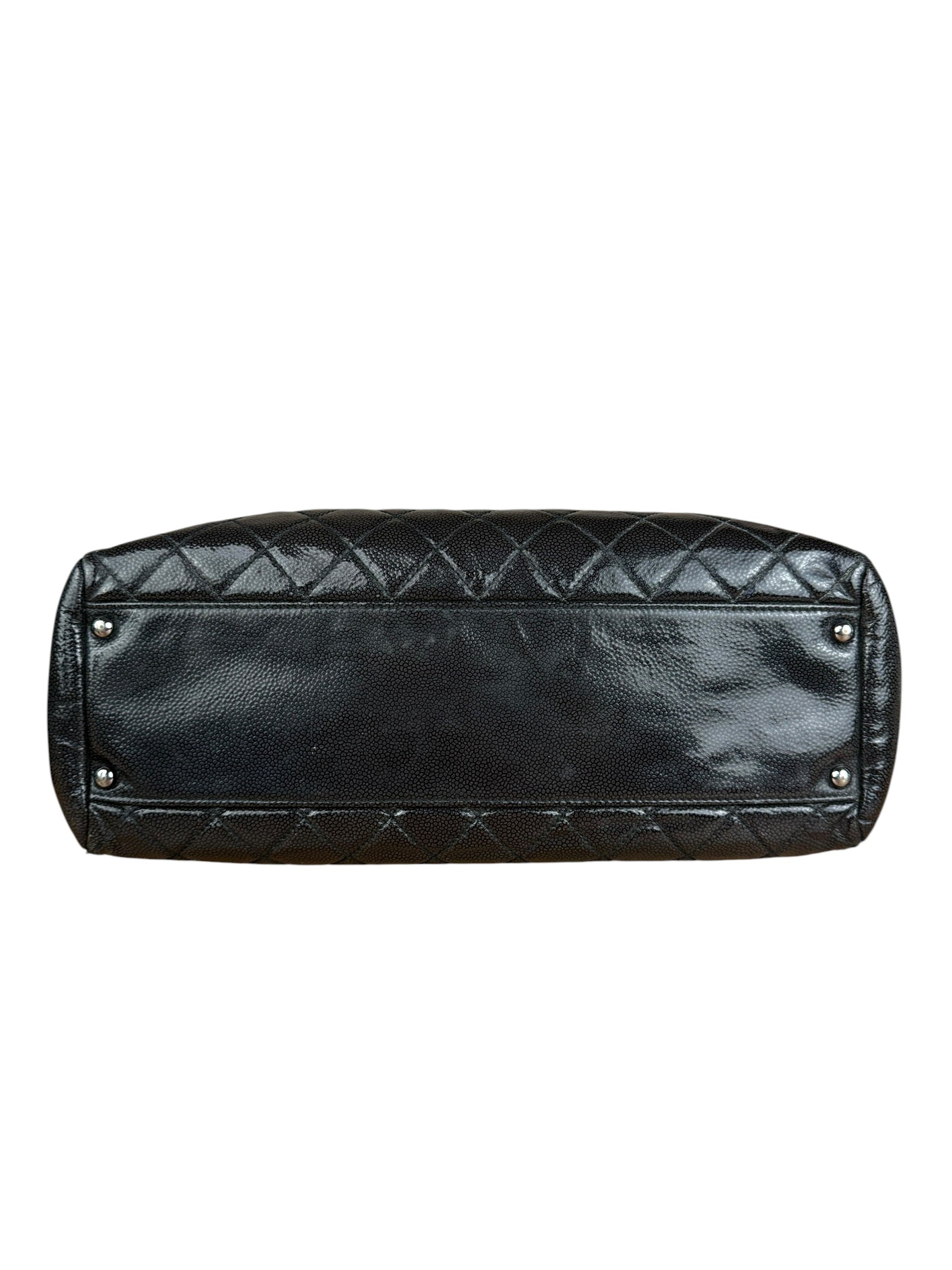 Chanel Black/Grey Textured Patent 2.55 Reissue Chain Tote