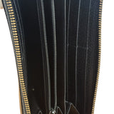 Gucci Black Leather Bee Long Zip Wallet