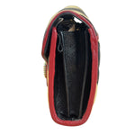 Gucci Stripped Multicolor Marmont Wallet on Chain