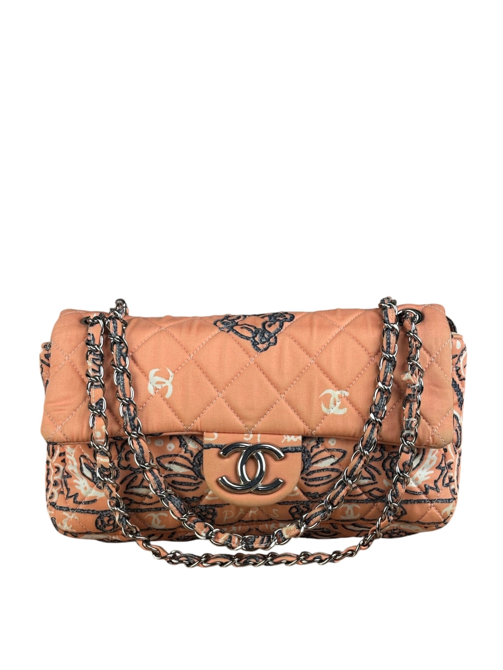 Chanel Pink Paisley Bandana Print Flap Bag