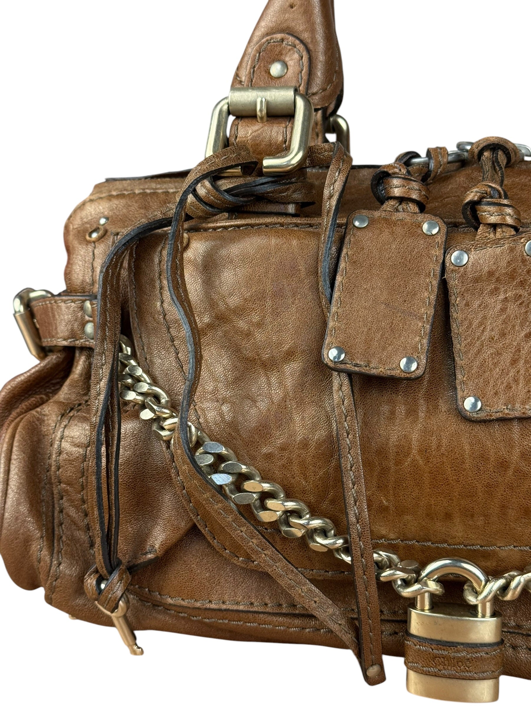 Chloe Vintage Brown Paddington Leather Handbag