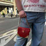 Chanel Red Quilted Leather Rock The Corner Minaudiere Shoulder Bag 2018