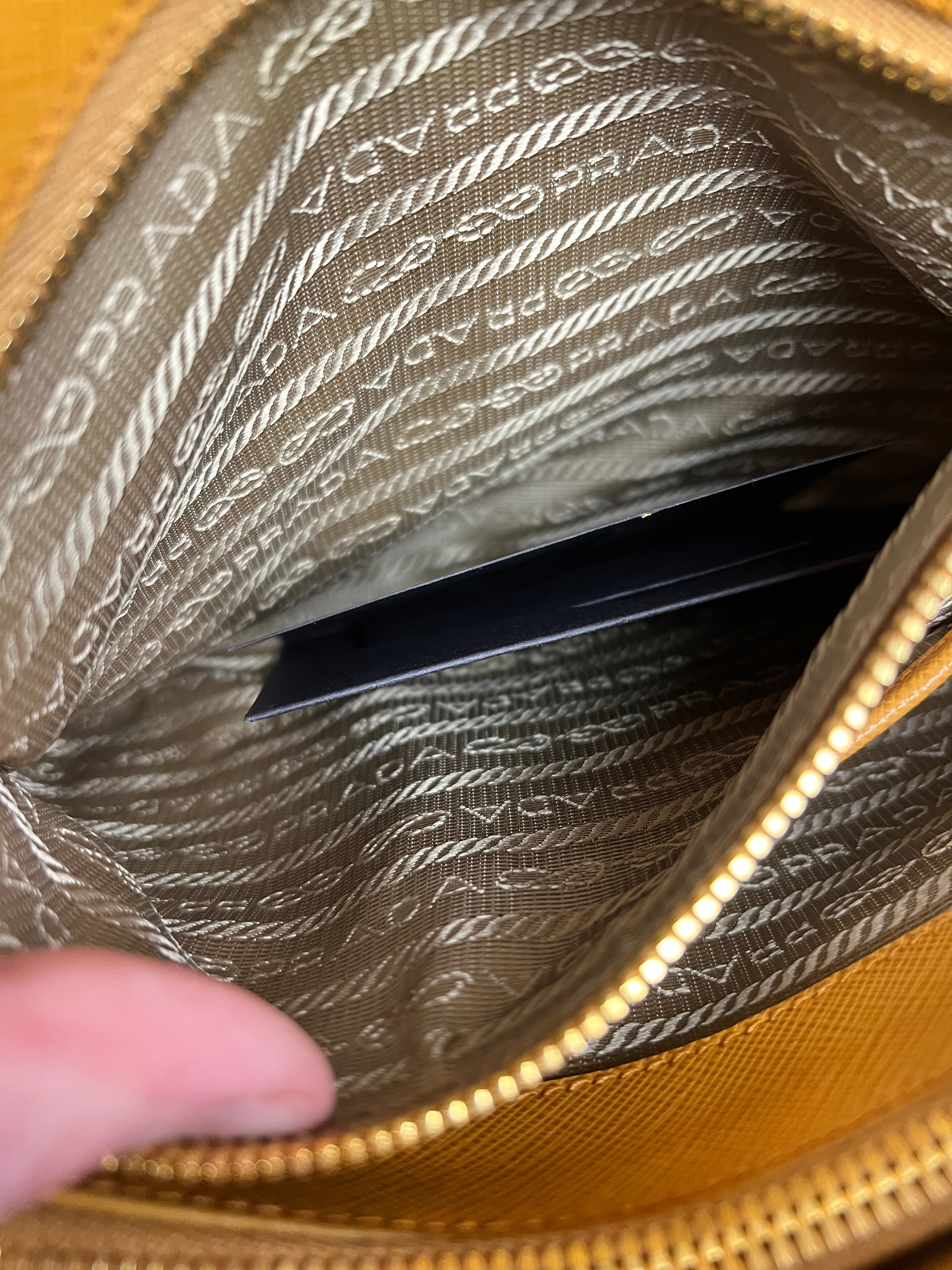 Prada Saffiano Promenade Handbag Mustard