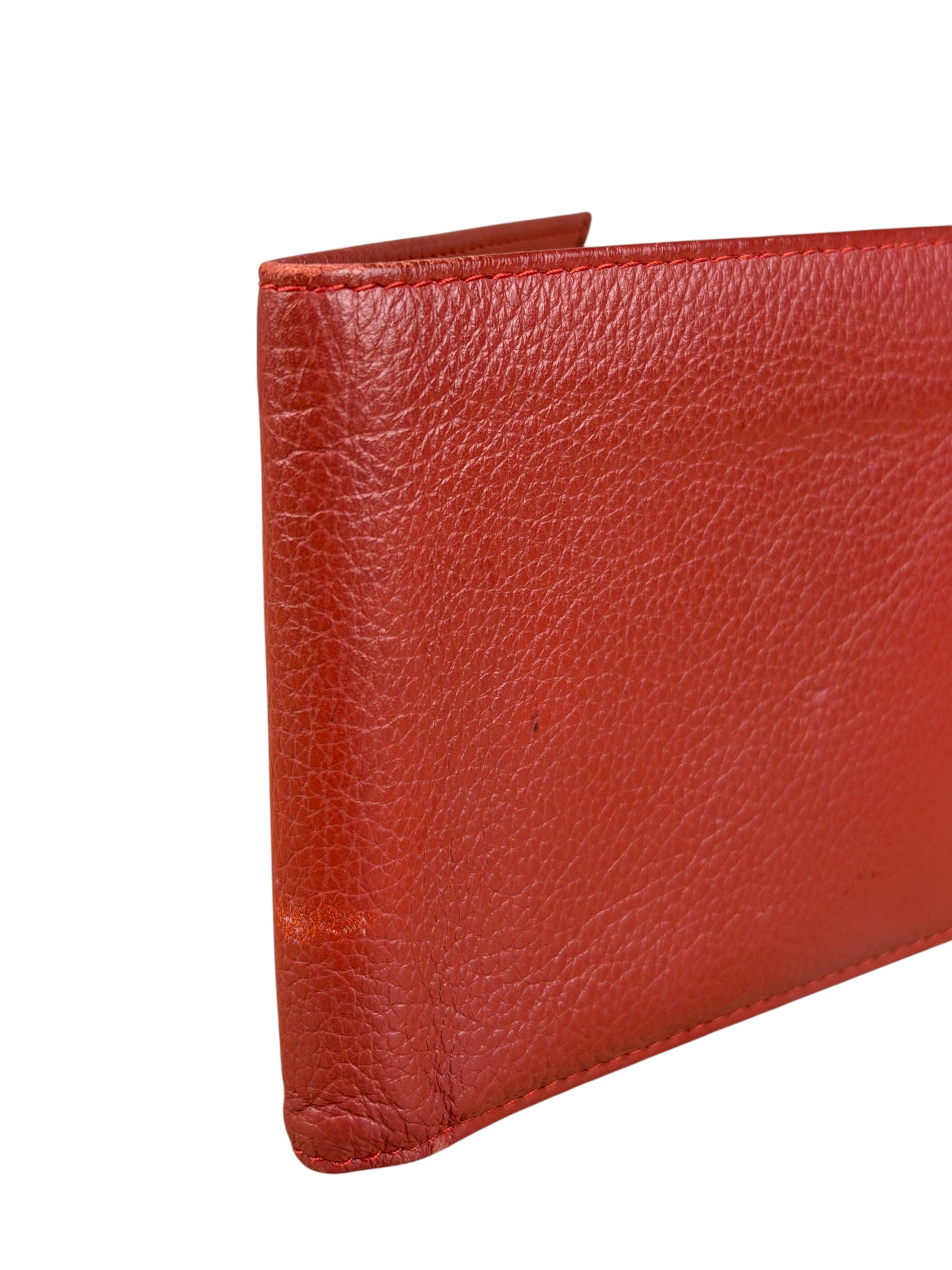 Rolex Red Leather Bifold Wallet
