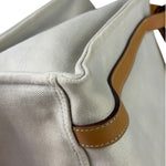 Hermes Beige/Brown Leather Trim Cabalicol Tote