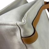 Hermes Beige/Brown Leather Trim Cabalicol Tote