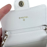 Chanel Classic Flap Card Holder on Chain Quilted Caviar Black