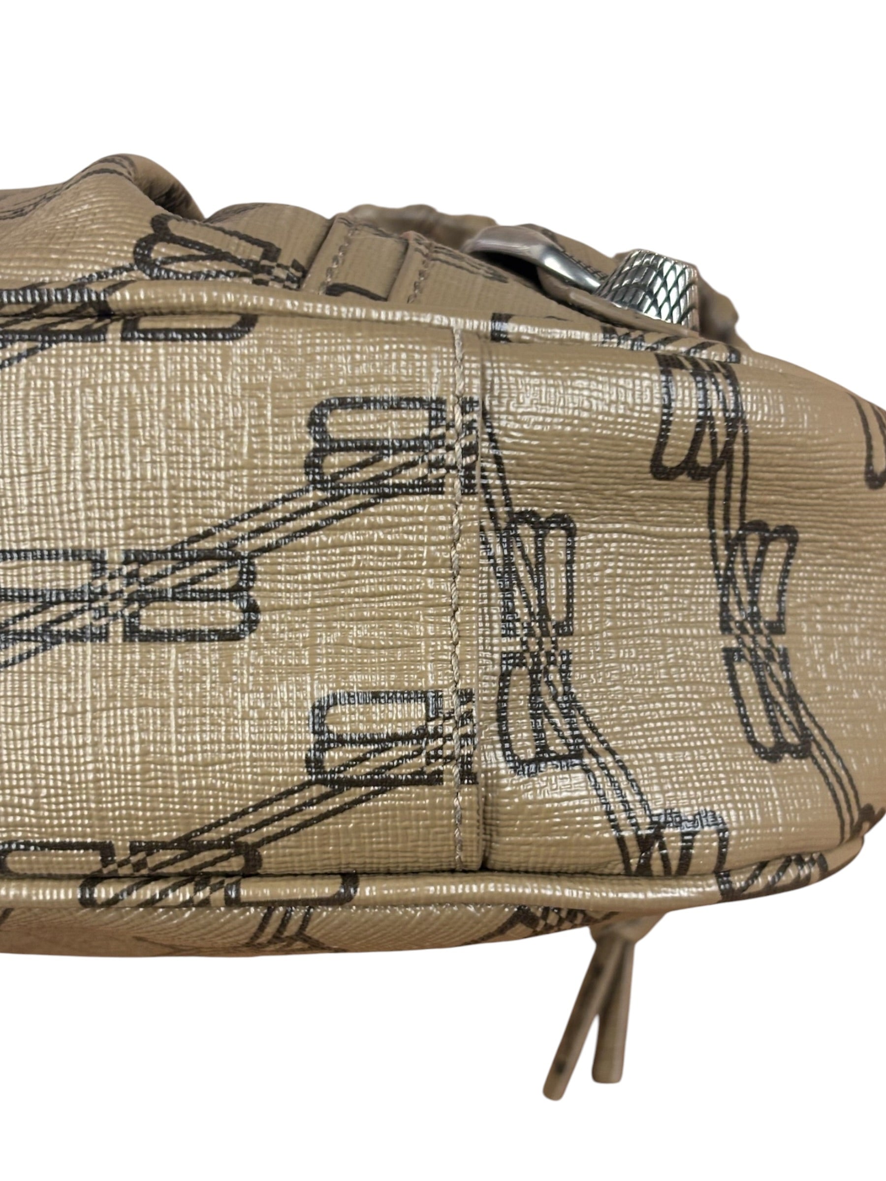 Balenciaga BB Brown Coated Canvas Monogram Le Cagole Shoulder Bag