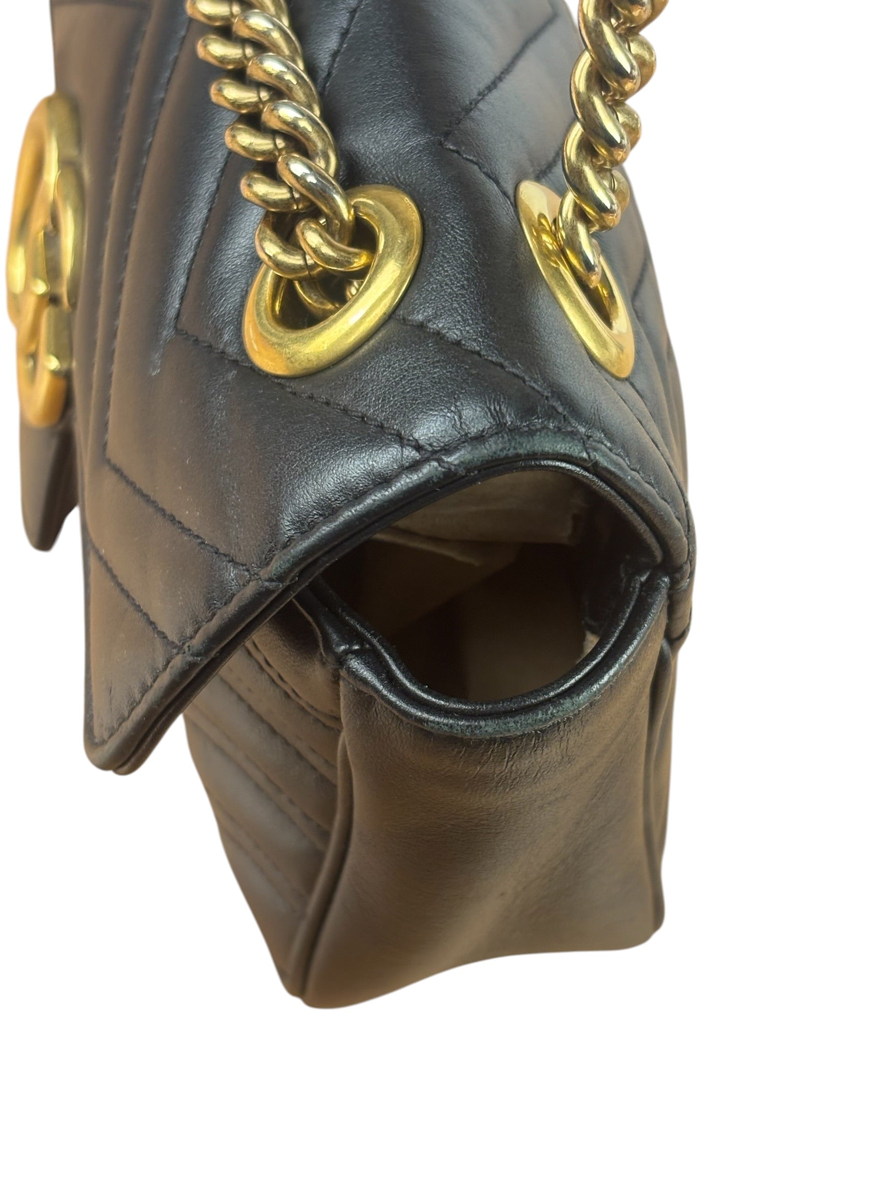Gucci Black Leather Marmont Shoulder Bag