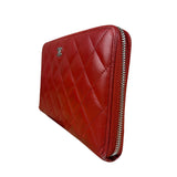 Chanel Red Quilted Leather Long Organizer Wallet 2010
