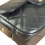 Chanel Black Caviar Quilted Leather Mini Square Flap Bag 2021