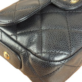 Chanel Black Caviar Quilted Leather Mini Square Flap Bag 2021
