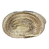 Loewe White Leather Raffia Basket Bag